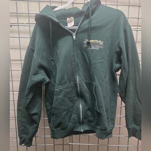 Port and Company Green Zip Up Sweater